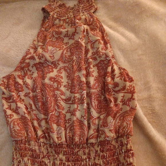 Express Size XXS Printed Paisley Midi Halter Dress - Picture 5 of 10